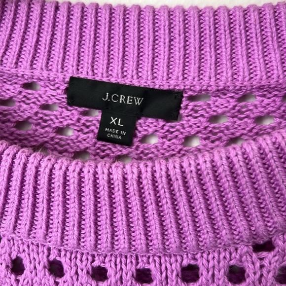 J.crew sweater with crocheted shoulder buttons. Pit to pit 22” length 24” - Picture 2 of 6